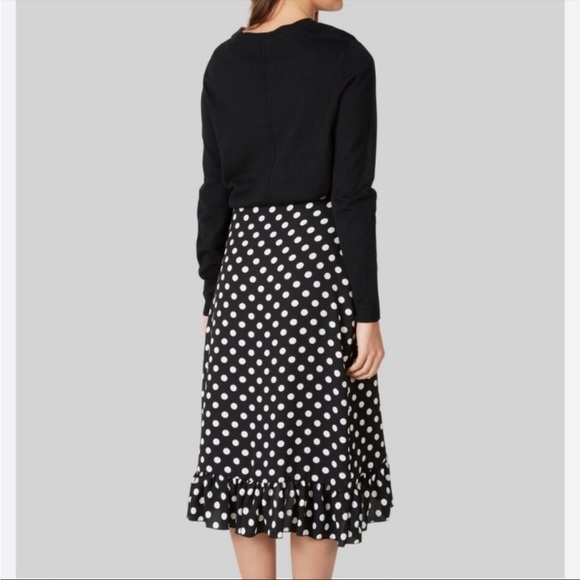 Y.A.S ASOS Polka dotted Wrap Midi Skirt Black and White Size XS - Picture 3 of 9
